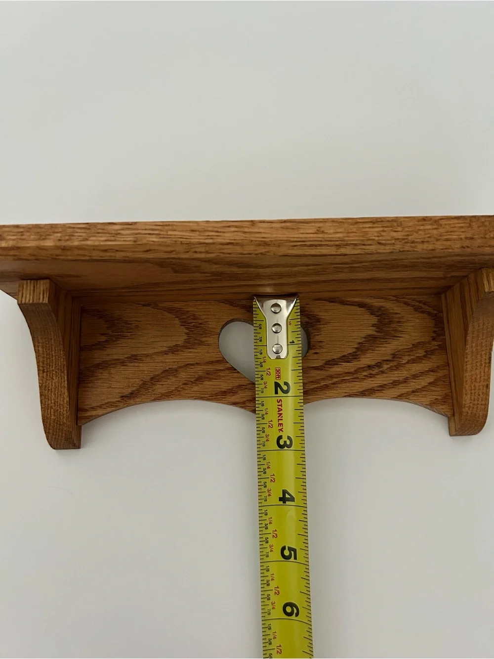 Vintage Wooden Heart Cutout Wall Shelf Hanging Cottagecore Farmhouse Decor 10”